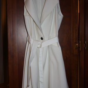 White House Black Market white long vest